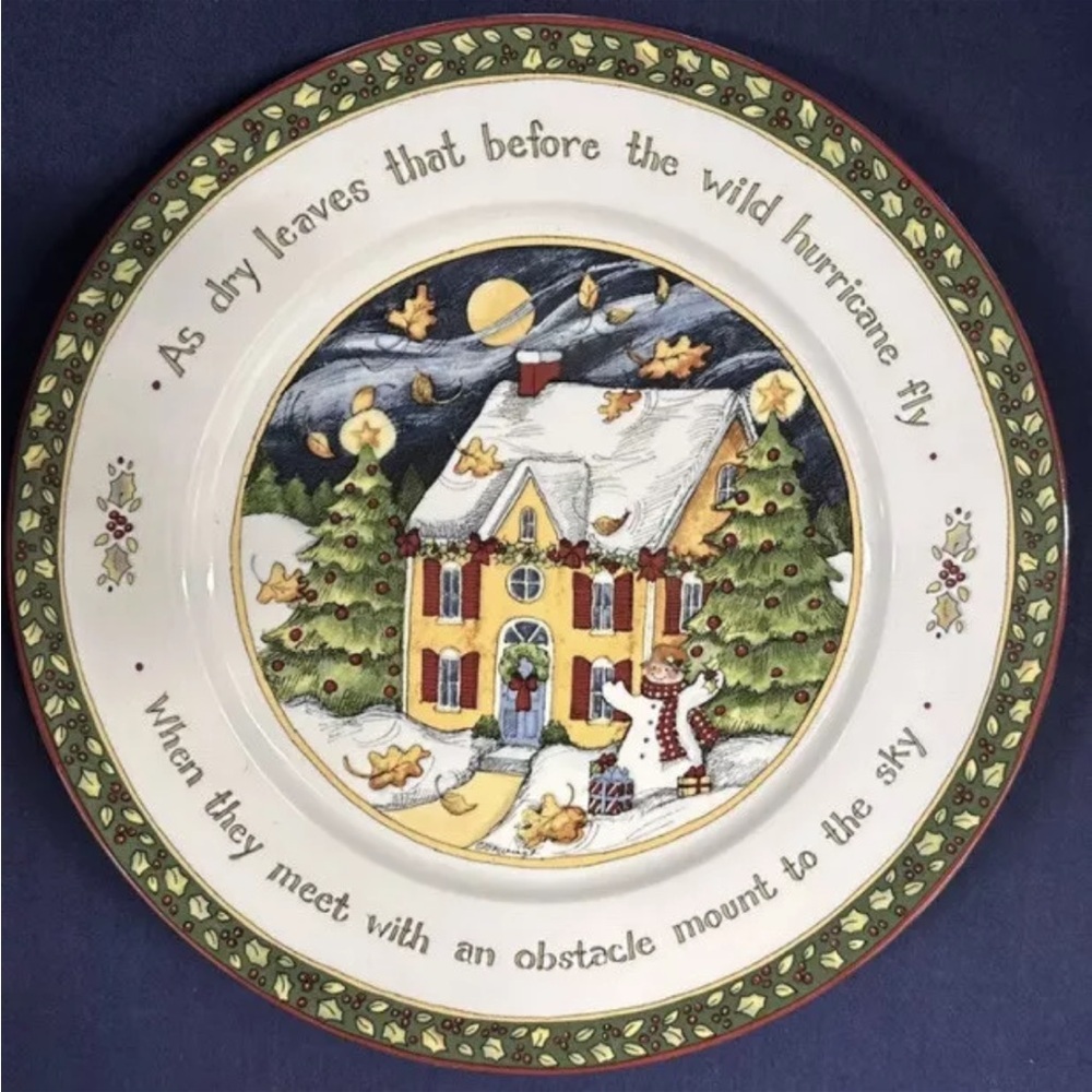 Portmeirion A CHRISTMAS STORY 10 3/4 Plate "As Dry Leaves…" Susan Winget